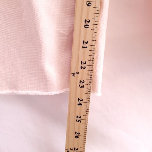 Rebecca Taylor Cropped Jeans 24 Pink High Rise Wide Leg - Picture 11 of 13